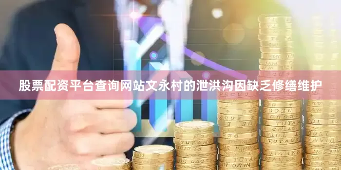 股票配资平台查询网站文永村的泄洪沟因缺乏修缮维护